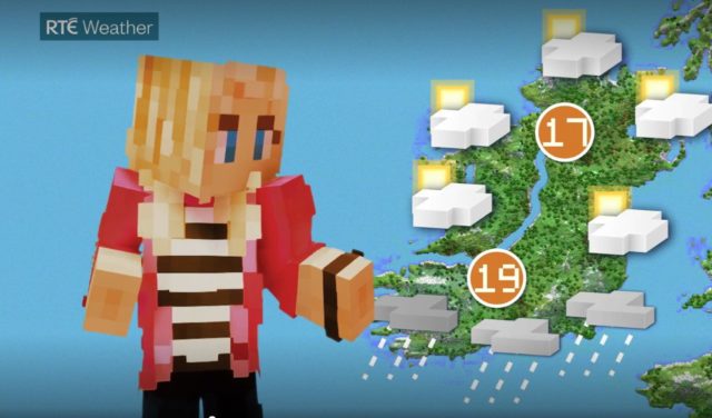 Image for Article:RTÉ Weather TV Bulletin gets taken over by Minecraft