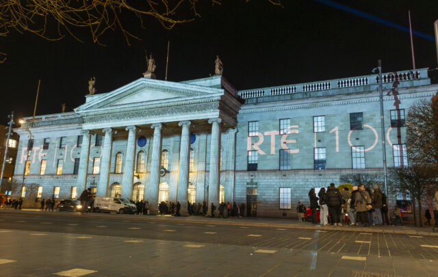 RTÉ 100 : Live from the GPO for the ongoing celebration of the centenary year of public service broadcasting .
Photo: Peter Houlihan/CoalesceImage for Article:RTÉ unveils ‘The Signal’ – a specially commissioned 60-second film to celebrate RTÉ100